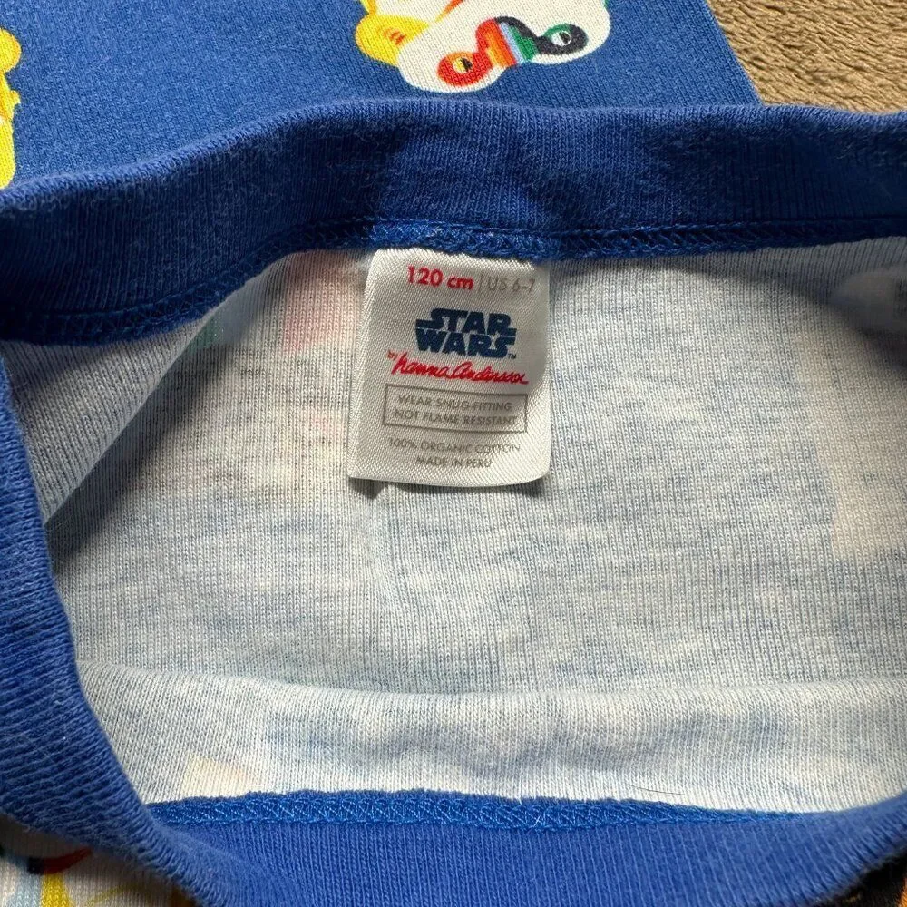 3 Sets Hanna Andersson Star Wars Pajamas Lot Long Johns Size 6–7 Organic Cotton